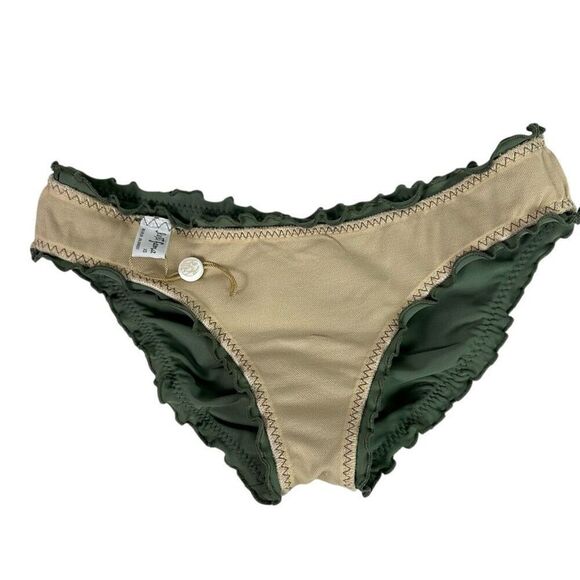 Luli Fama Cosita Buena XS Bikini Olive Cheeky Bottom Triangle Top - Picture 5 of 14